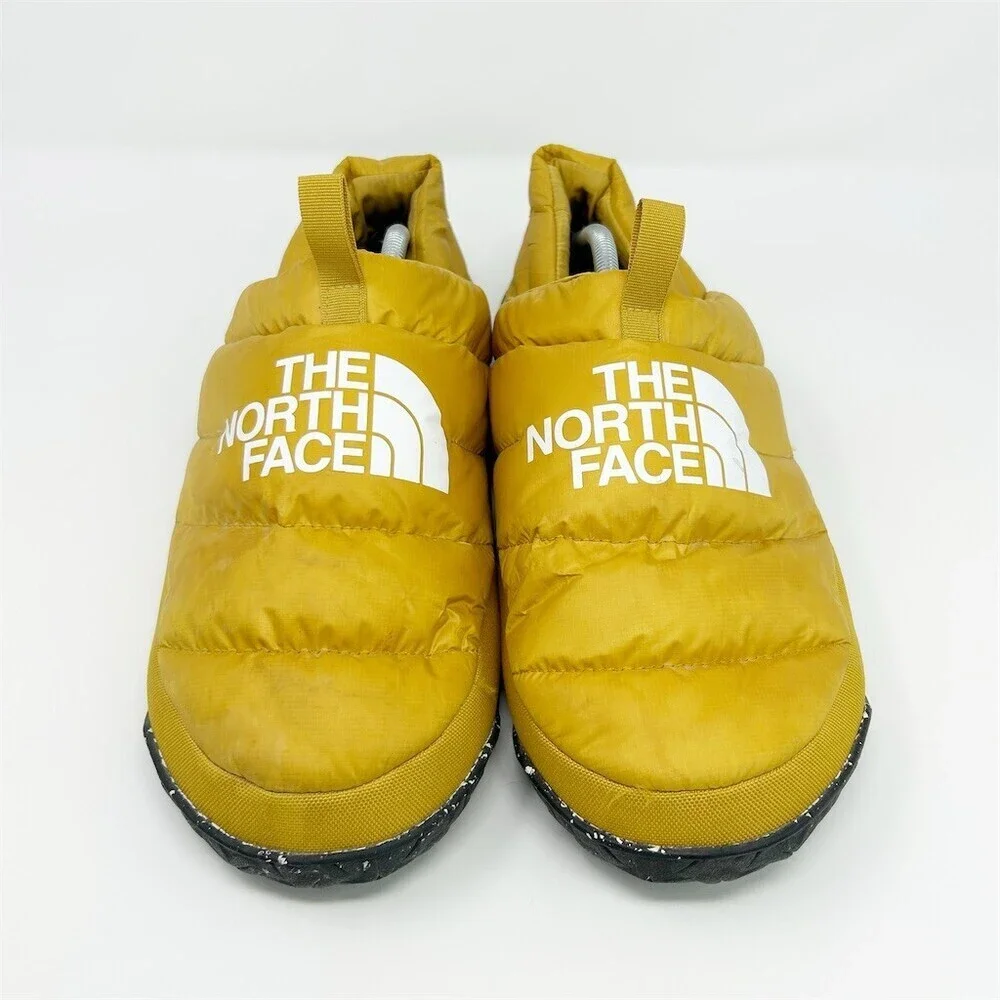 The North Face Nuptse Mule Slippers Unisex Mustard Yellow Insulated Camp Size 13